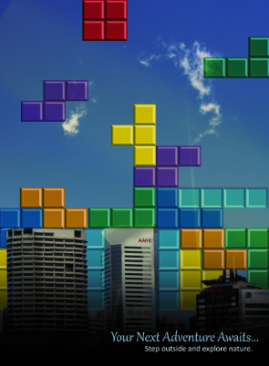 Mockup of tetris pieces in the real world