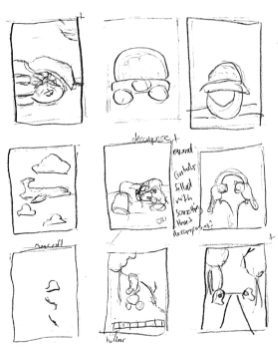nine thumbnail sketches